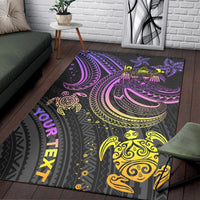 Fiji Custom Personalised Area Rug - Pink Turtle - Polynesian Pride