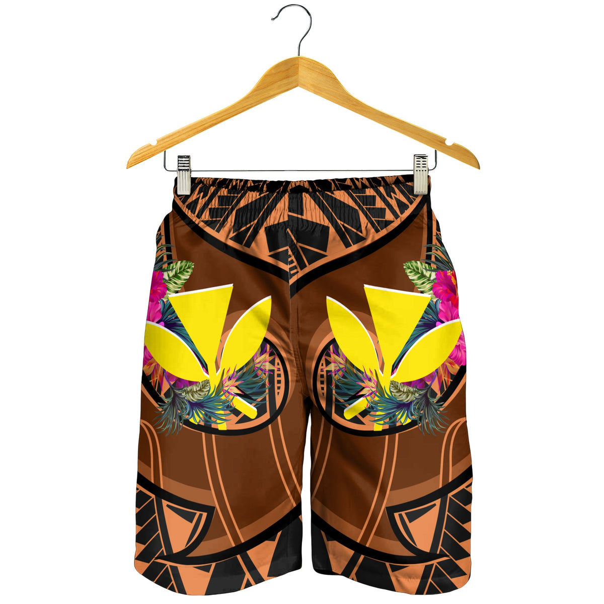 Hawaii Kanaka Maoli Men's Short - Polynesian Hook And Hibiscus - Polynesian Pride
