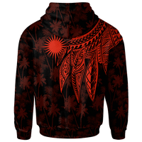 Marshall Islands Zip up Hoodie Polynesian Wings (Red) - Polynesian Pride