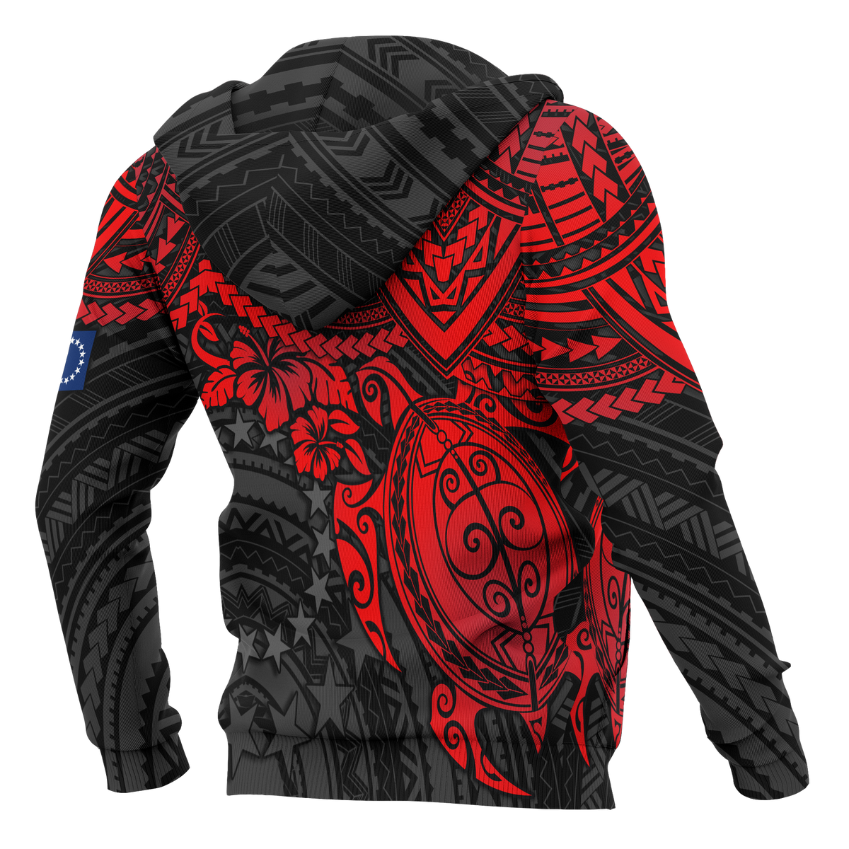 Cook Islands Polynesian Hoodie Red Turtle - Polynesian Pride