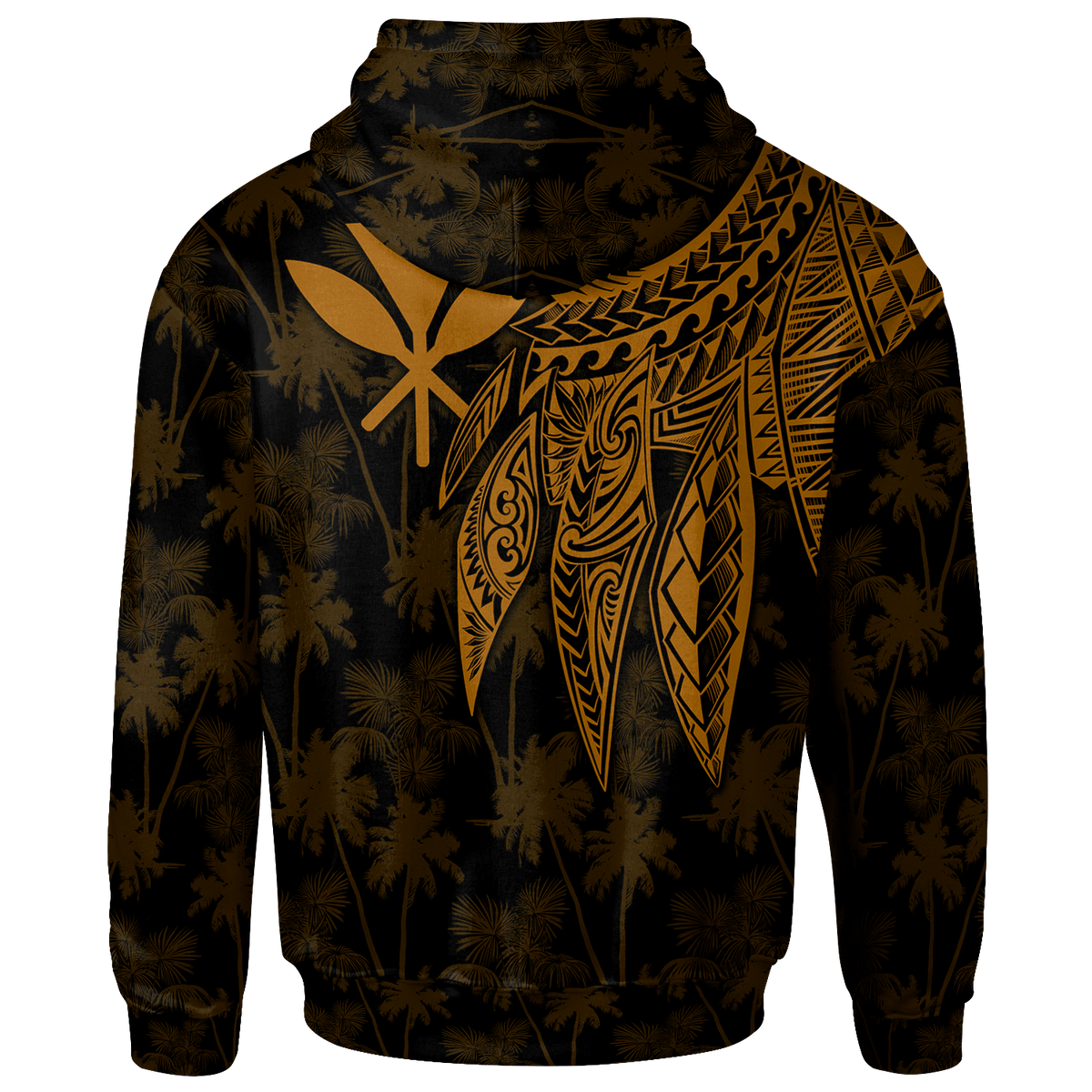 Polynesian Hawaii Kanaka Maoli Custom Hoodie Polynesian Wings (Golden) - Polynesian Pride
