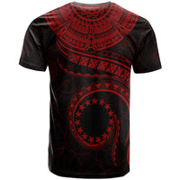 Cook Islands Polynesian T Shirt Cook Islands Waves (Red) - Polynesian Pride