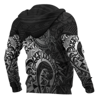 American Samoa Hoodie Polynesian Turtle (Silver) - Polynesian Pride