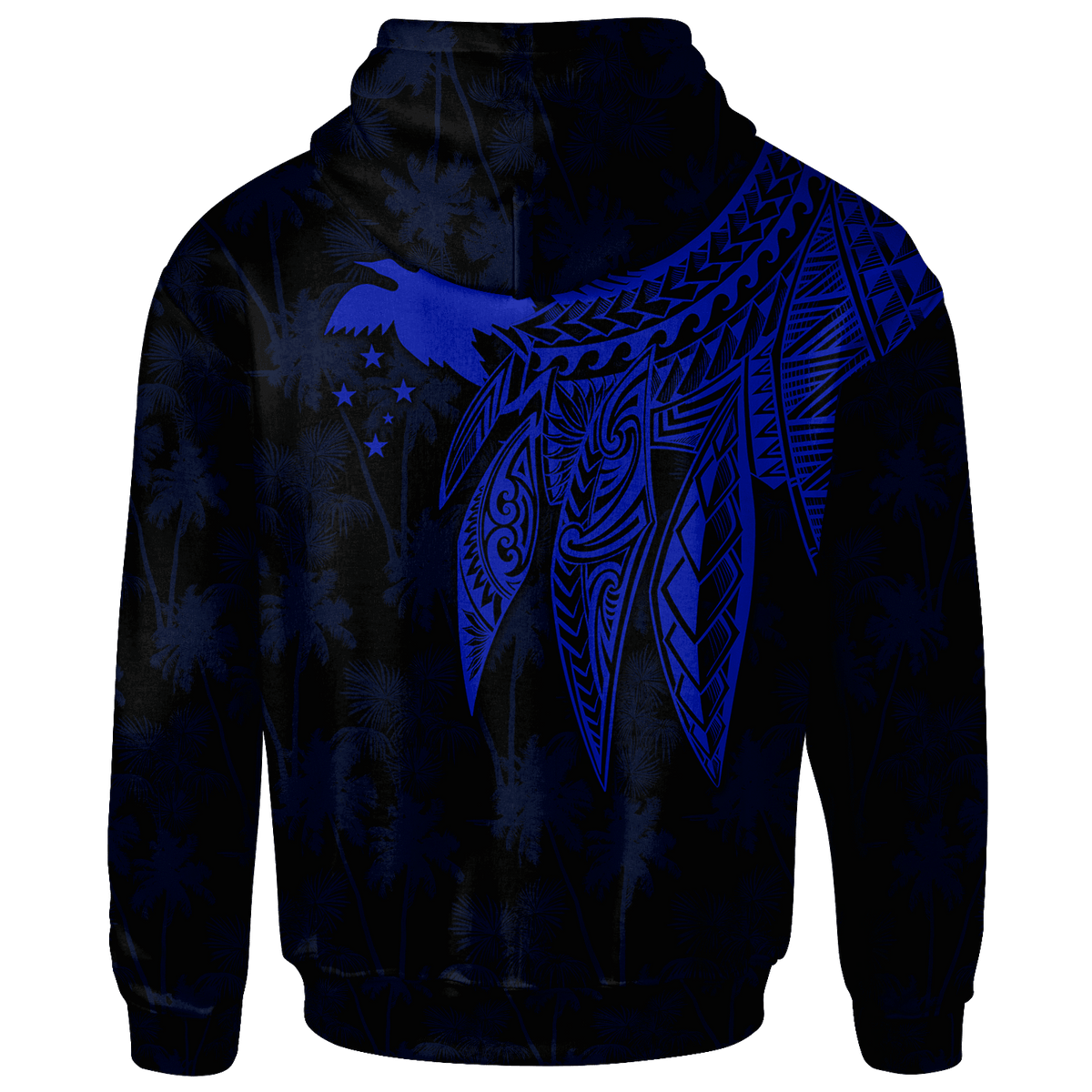 Papua New Guinea Hoodie Polynesian Wings (Blue) - Polynesian Pride