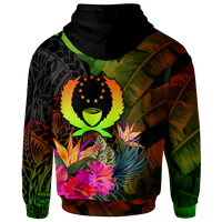 Pohnpei Polynesian Custom Hoodie Hibiscus and Banana Leaves - Polynesian Pride