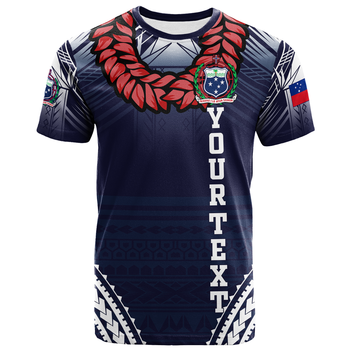 Custom Samoan Ula Fala Art T Shirt LT12 Unisex Blue - Polynesian Pride