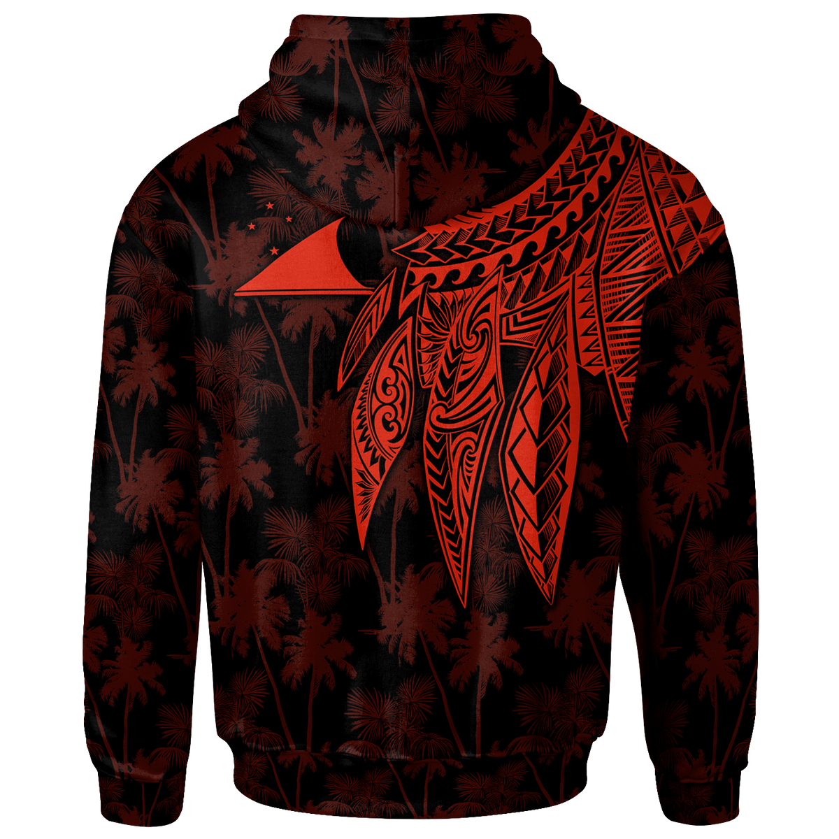 Tokelau Polynesian Custom Zip up Hoodie Polynesian Wings (Red) - Polynesian Pride
