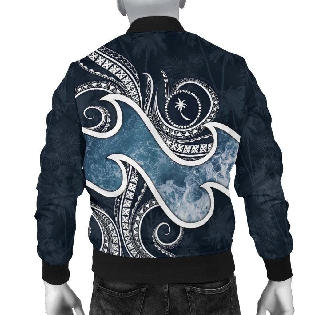 Chuuk Islands Polynesian Men's Bomber Jacket - Ocean Style - Polynesian Pride