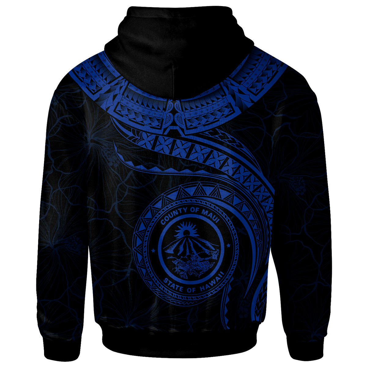 Polynesian Hawaii Custom Hoodie Maui Polynesian Waves (Blue) - Polynesian Pride