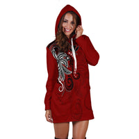 Hawaii Kanaka Maoli Hoodie Dress - Abstract Style - Polynesian Pride