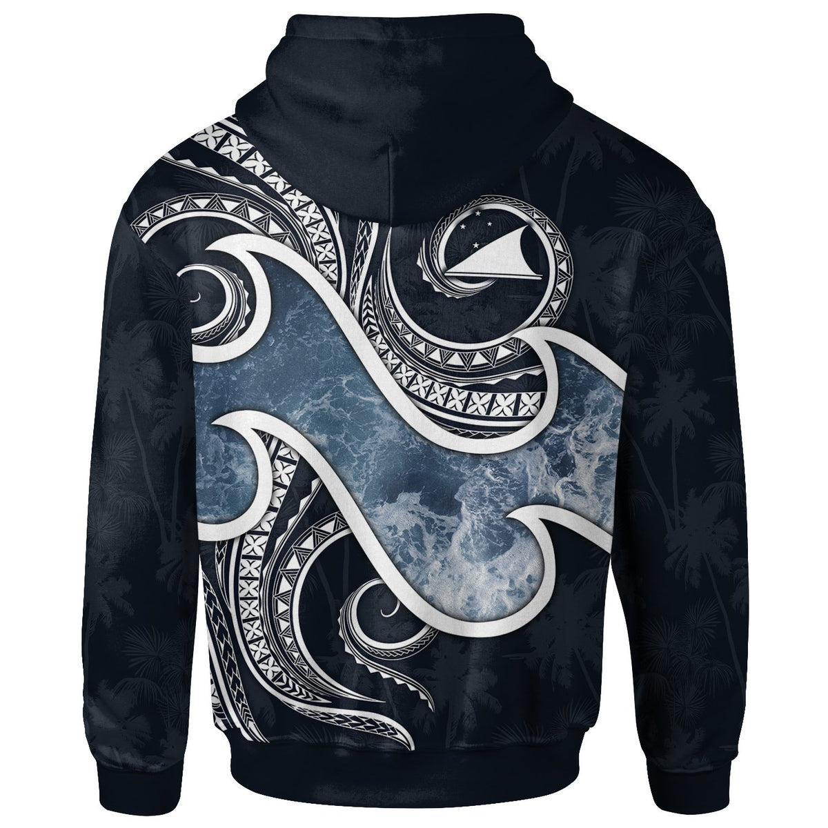 Tokelau Polynesian Hoodie Ocean Style - Polynesian Pride