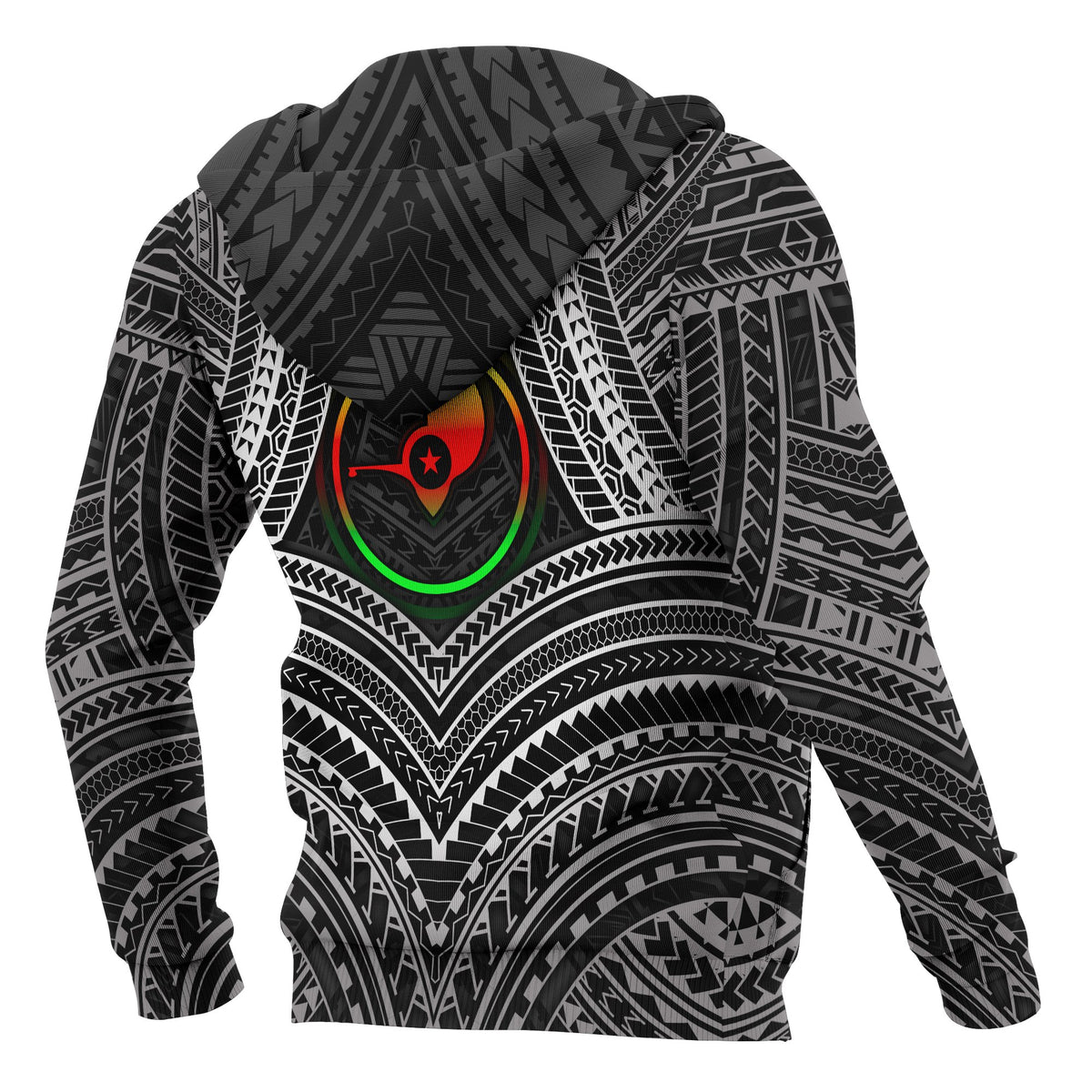 YAP Polynesian Zip up Hoodie Yap Flag Reggae Color - Polynesian Pride