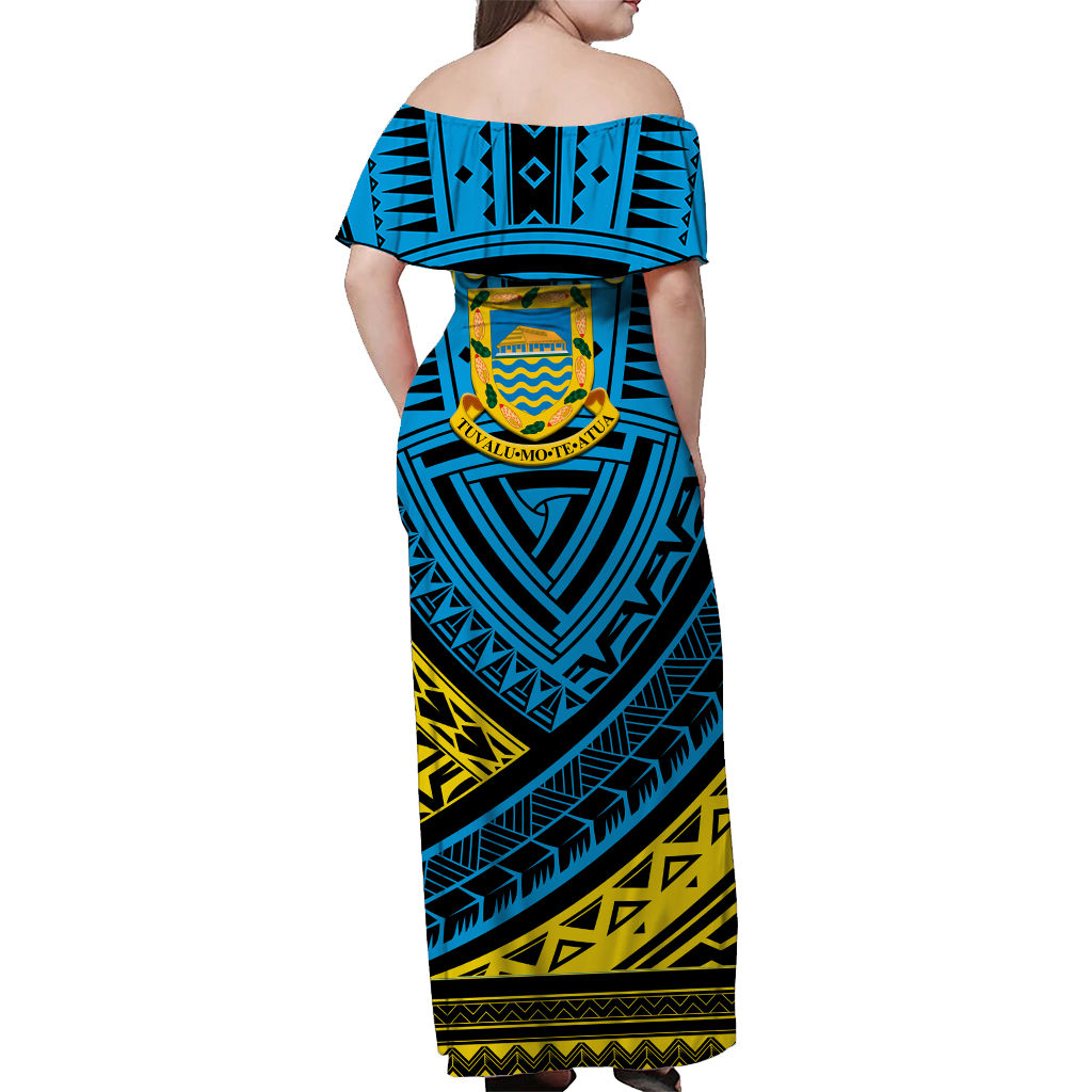 Tuvalu Matching Dress and Hawaiian Shirt 44th Independence Anniversary Tribal Pattern LT12 - Polynesian Pride