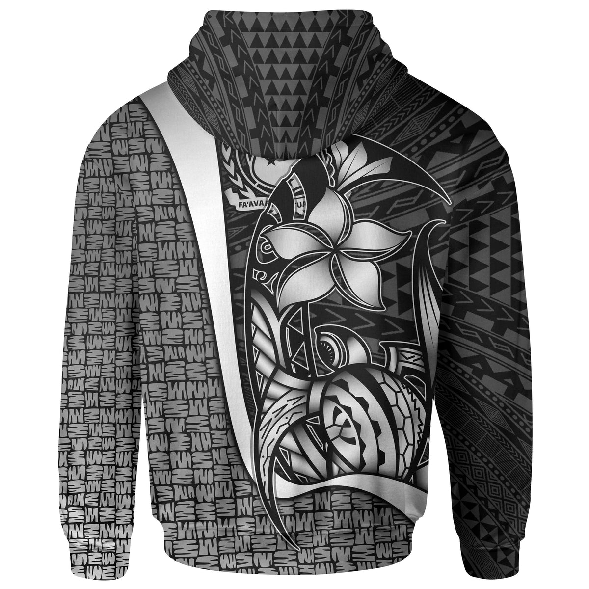Samoa Polynesian Custom Hoodie White Turtle with Hook - Polynesian Pride