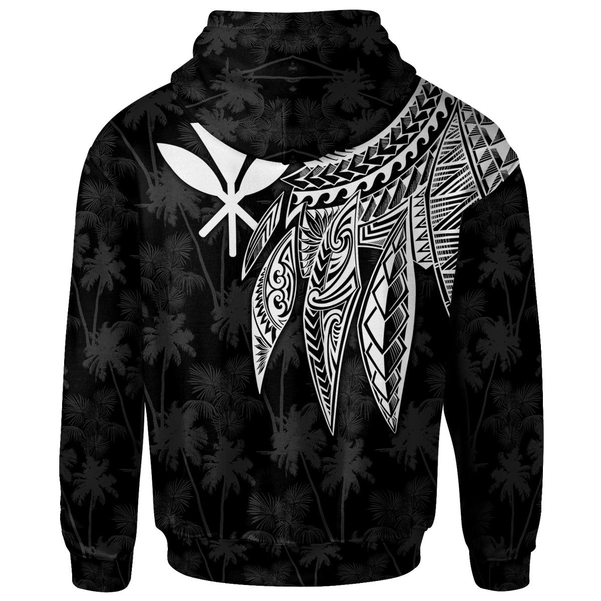 Polynesian Hawaii Kanaka Maoli Custom Hoodie Polynesian Wings (White) - Polynesian Pride