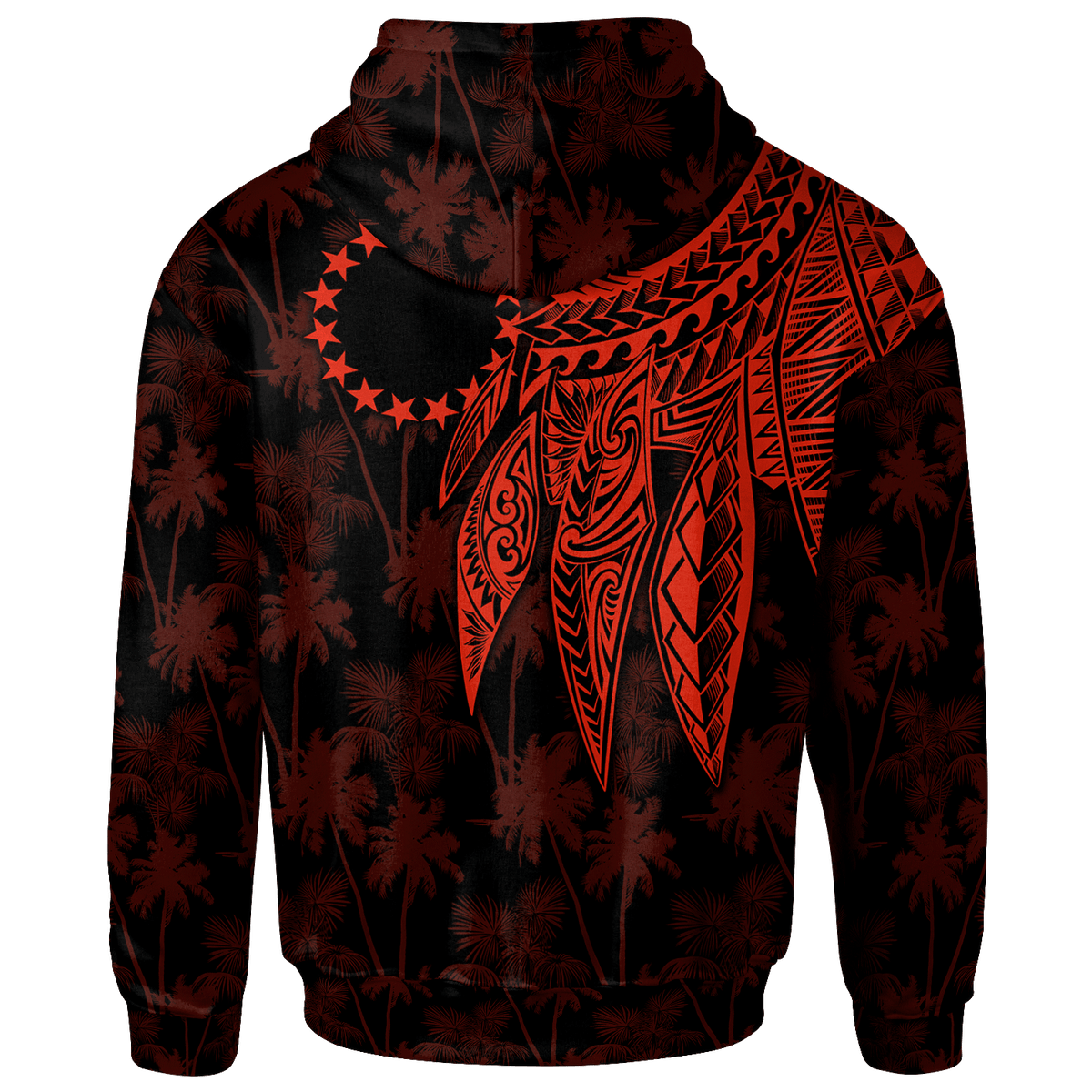 Cook Islands Hoodie Polynesian Wings (Red) - Polynesian Pride