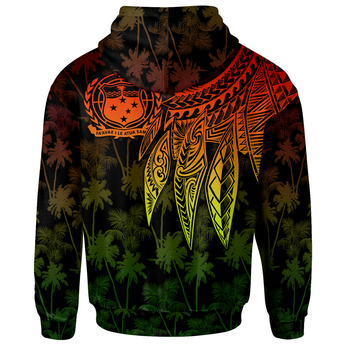 Samoa Hoodie Polynesian Wings (Reggae) - Polynesian Pride