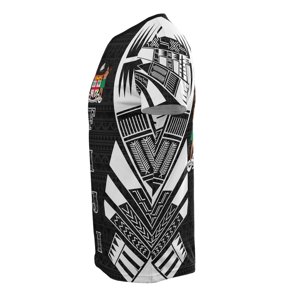 Fiji T Shirt Fijian Coat of Arms Polynesian Tattoo Style - Polynesian Pride