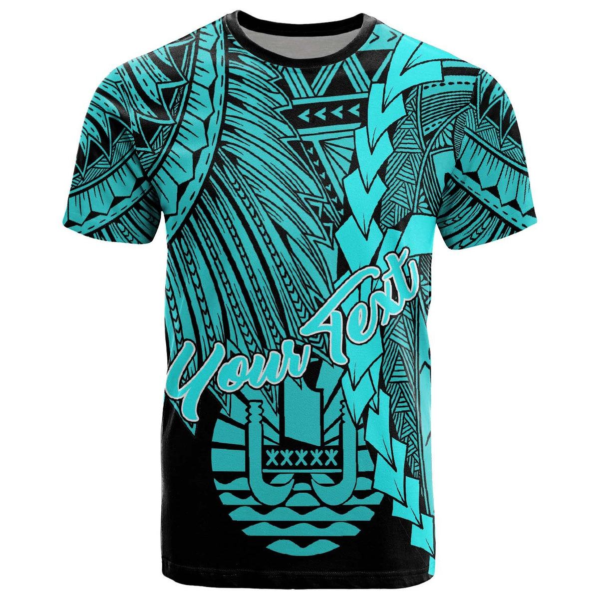 Tahiti Polynesian Custom T Shirt Tribal Wave Tattoo Neon Blue Unisex Neon Blue - Polynesian Pride