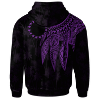 Cook Islands Custom Hoodie Polynesian Wings (Purple) - Polynesian Pride