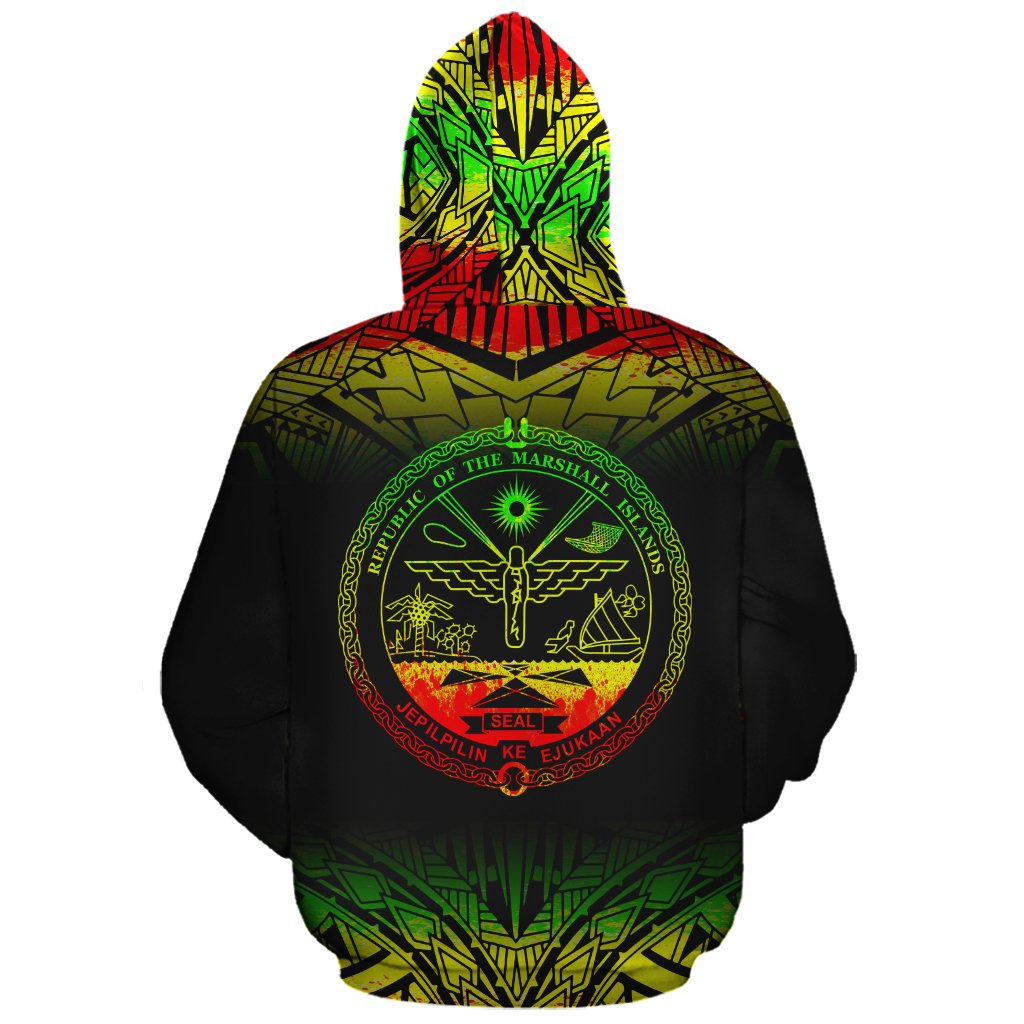 Marshall Islands Polynesian Custom Zip up Hoodie Reggae Frog - Polynesian Pride
