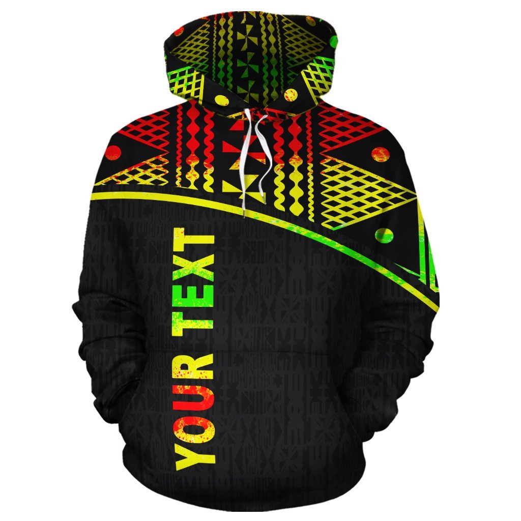 Fiji Polynesian Tapa Custom Hoodie Reggae Curve - Polynesian Pride