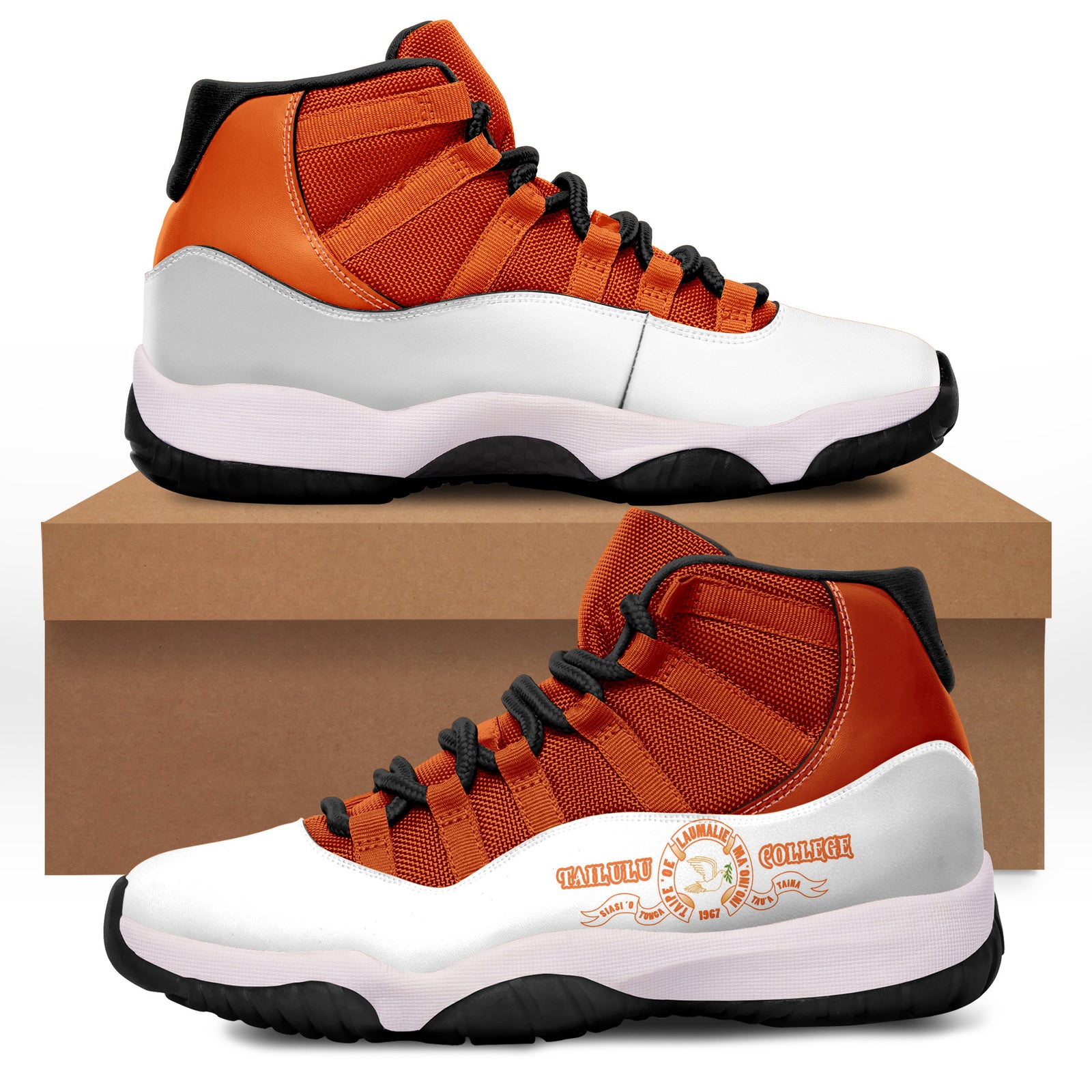 Taiulu College Tonga Sneaker J.11 Style No.4 LT6 Orange - Polynesian Pride
