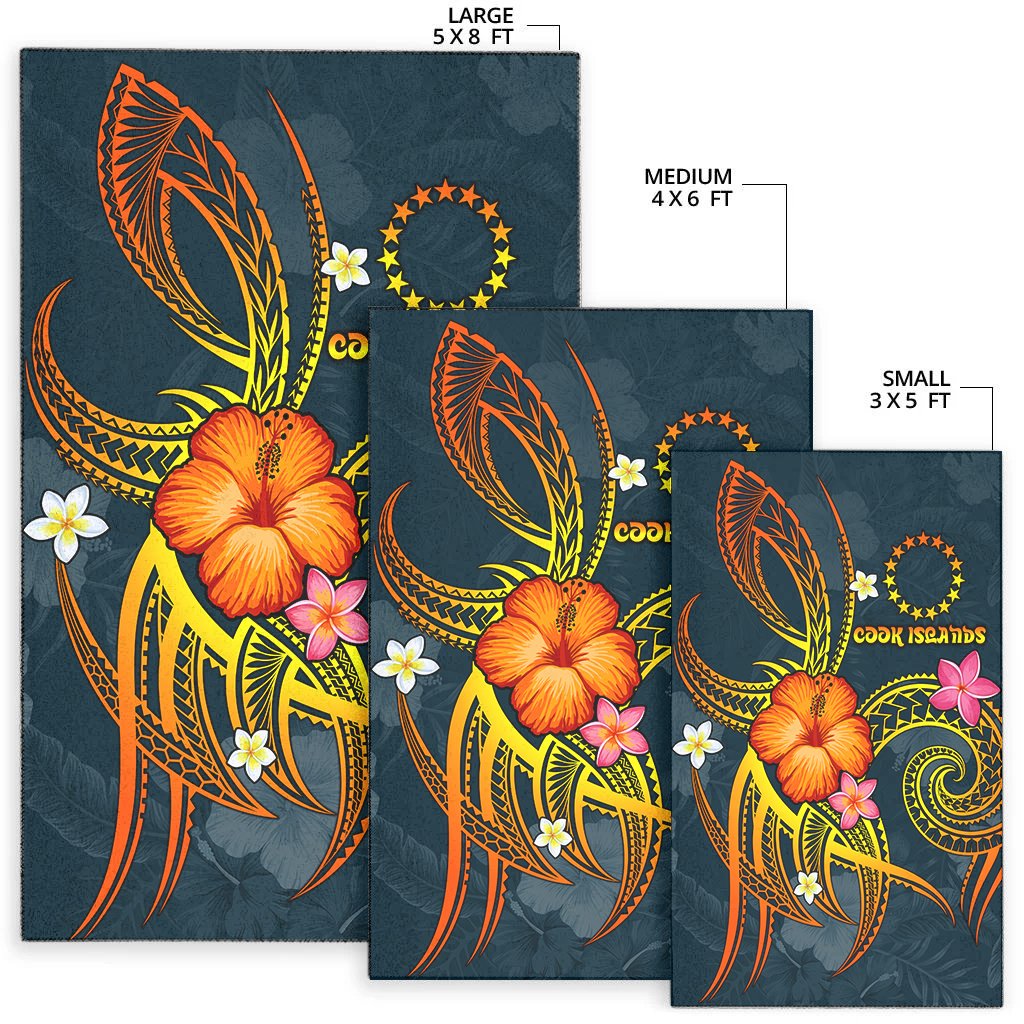 Cook Islands Polynesian Area Rug - Legend of Cook Islands (Blue) - Polynesian Pride