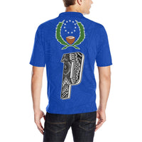 Pohnpei Mens All Over Print Polo Shirt Pohnpei Flag Micronesian Pattern - Polynesian Pride
