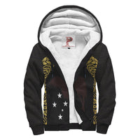 Papua New Guinea Sherpa Hoodie - Erudite Eye Black - Gold - Polynesian Pride