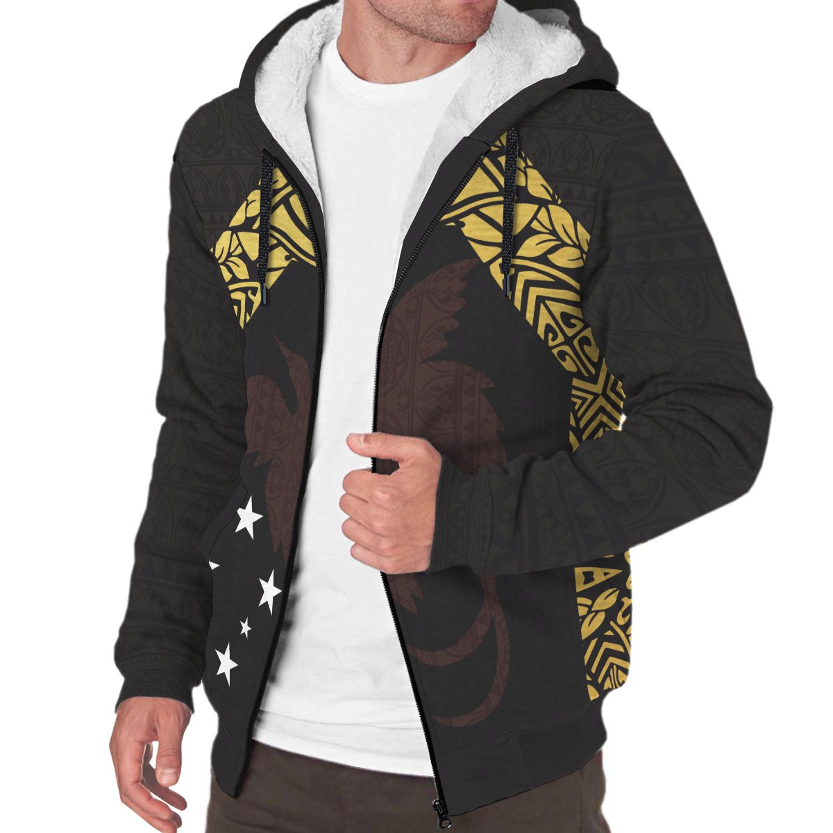 Papua New Guinea Sherpa Hoodie - Erudite Eye - Polynesian Pride