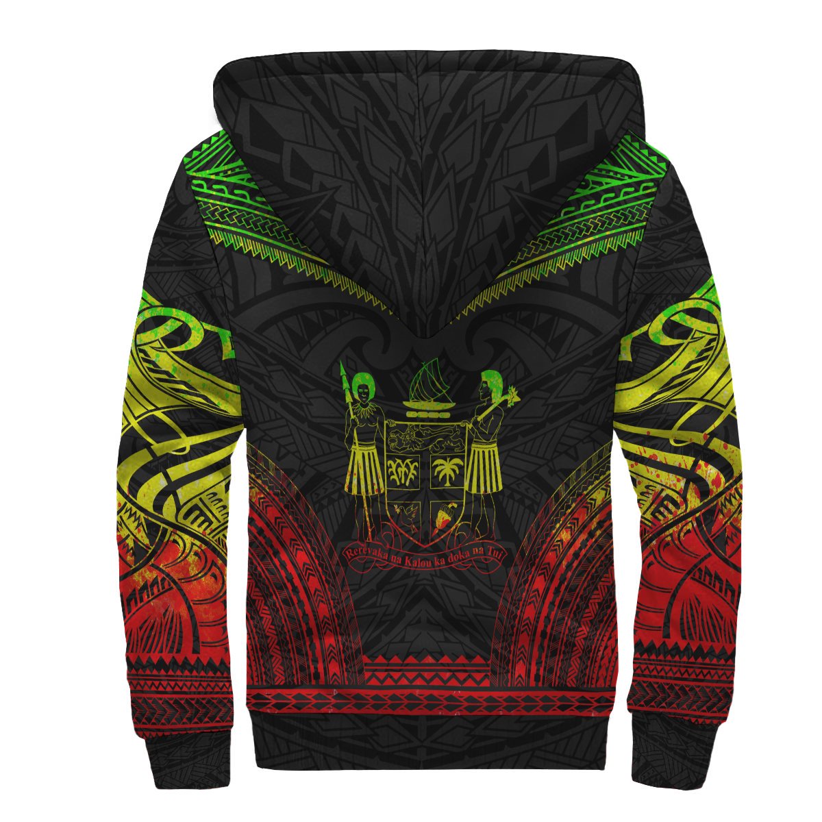 Fiji Sherpa Hoodie - Polynesian Chief Reggae Version - Polynesian Pride