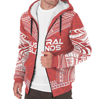 Austral Islands Sherpa Hoodie - Polynesian Chief Flag Version - Polynesian Pride