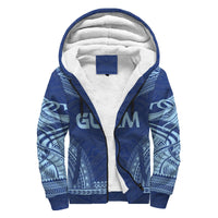 Guam Sherpa Hoodie - Polynesian Chief Flag Version Blue - Polynesian Pride