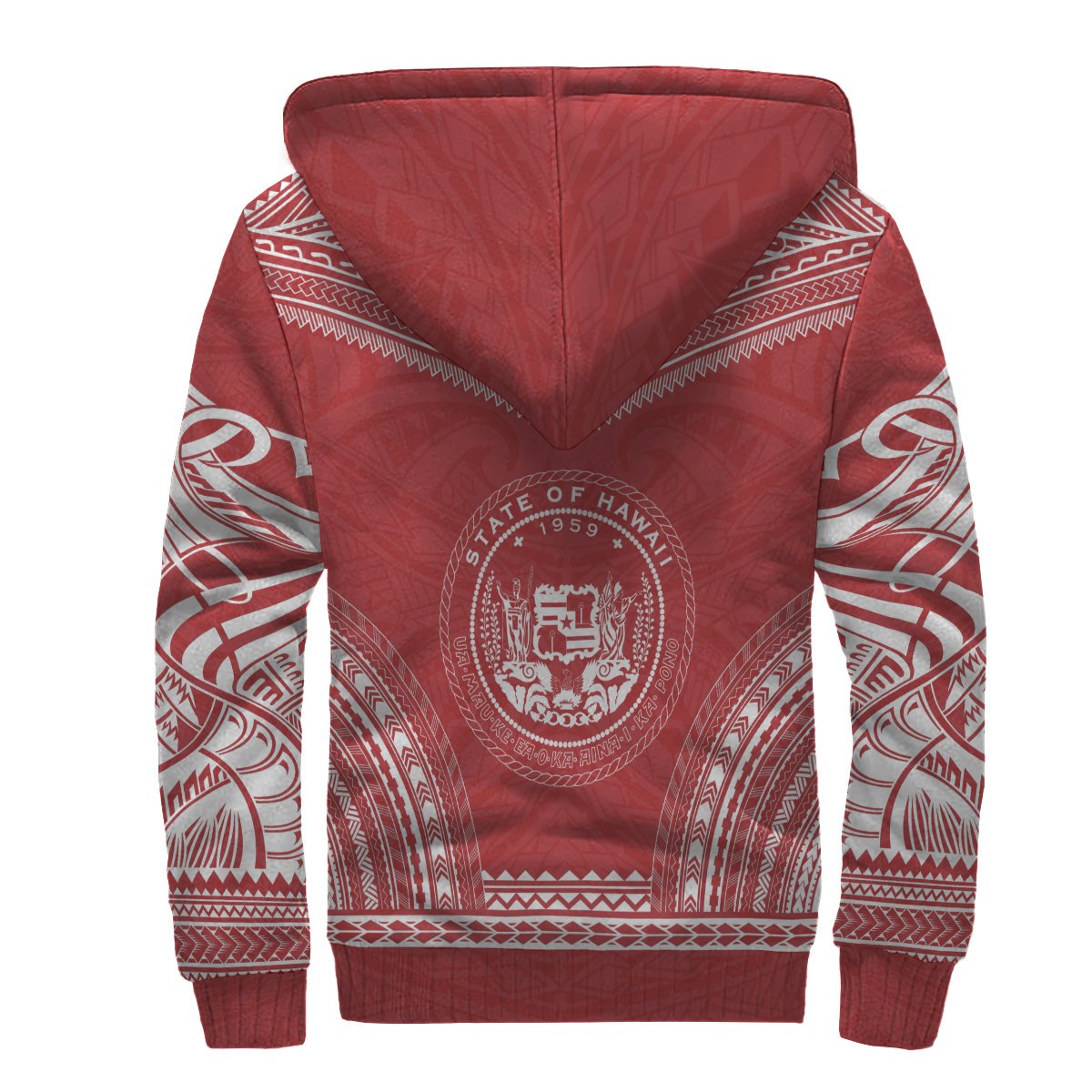 Hawaii Sherpa Hoodie - Polynesian Chief Flag Version - Polynesian Pride