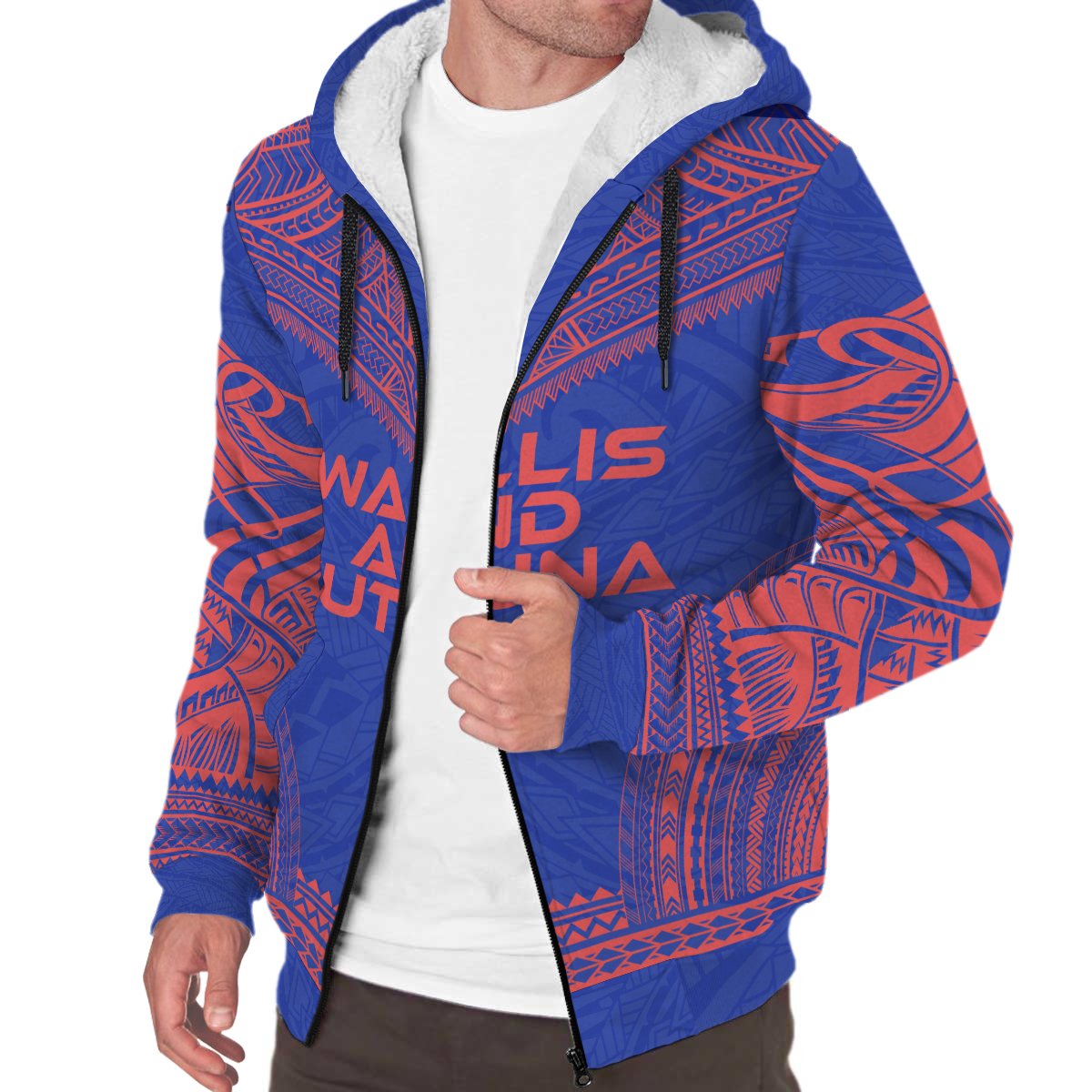 Wallis and Futuna Sherpa Hoodie - Polynesian Chief Flag Version - Polynesian Pride