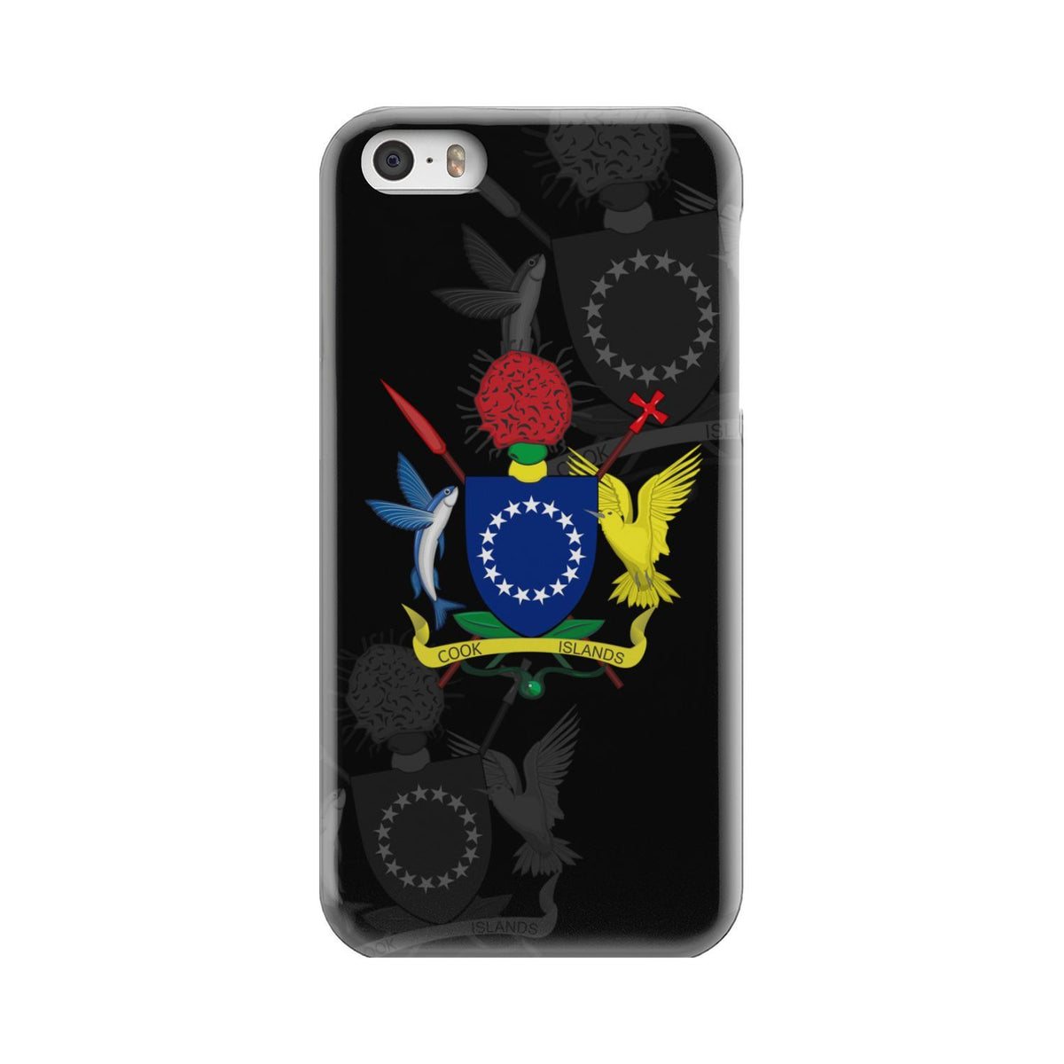 Cook Islands Phone Case - Coat Of Arms iPhone 5s Black One Style - Polynesian Pride