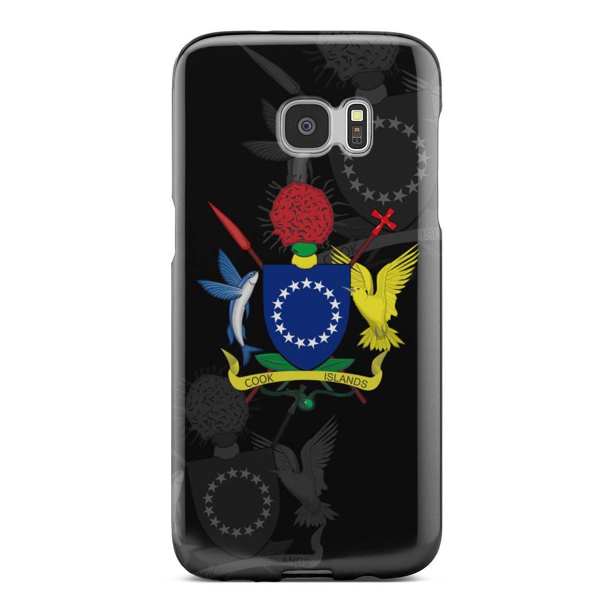 Cook Islands Phone Case - Coat Of Arms Samsung Galaxy S6 Edge Plus Black One Style - Polynesian Pride
