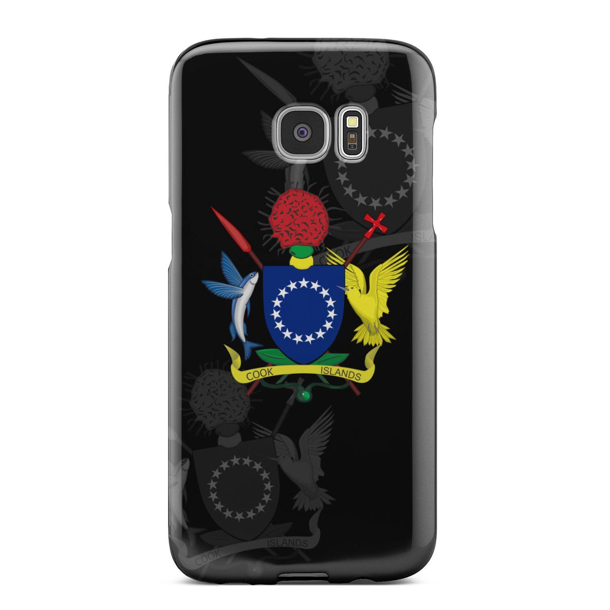 Cook Islands Phone Case - Coat Of Arms Samsung Galaxy S7 Edge Black One Style - Polynesian Pride