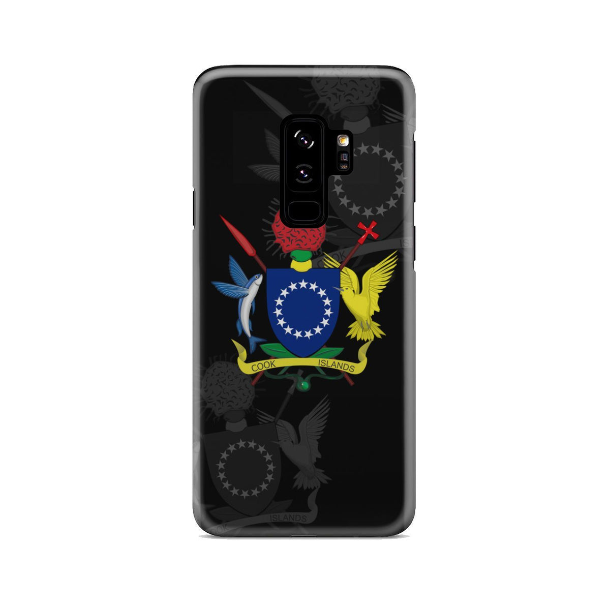 Cook Islands Phone Case - Coat Of Arms Samsung Galaxy S9 Plus Black One Style - Polynesian Pride