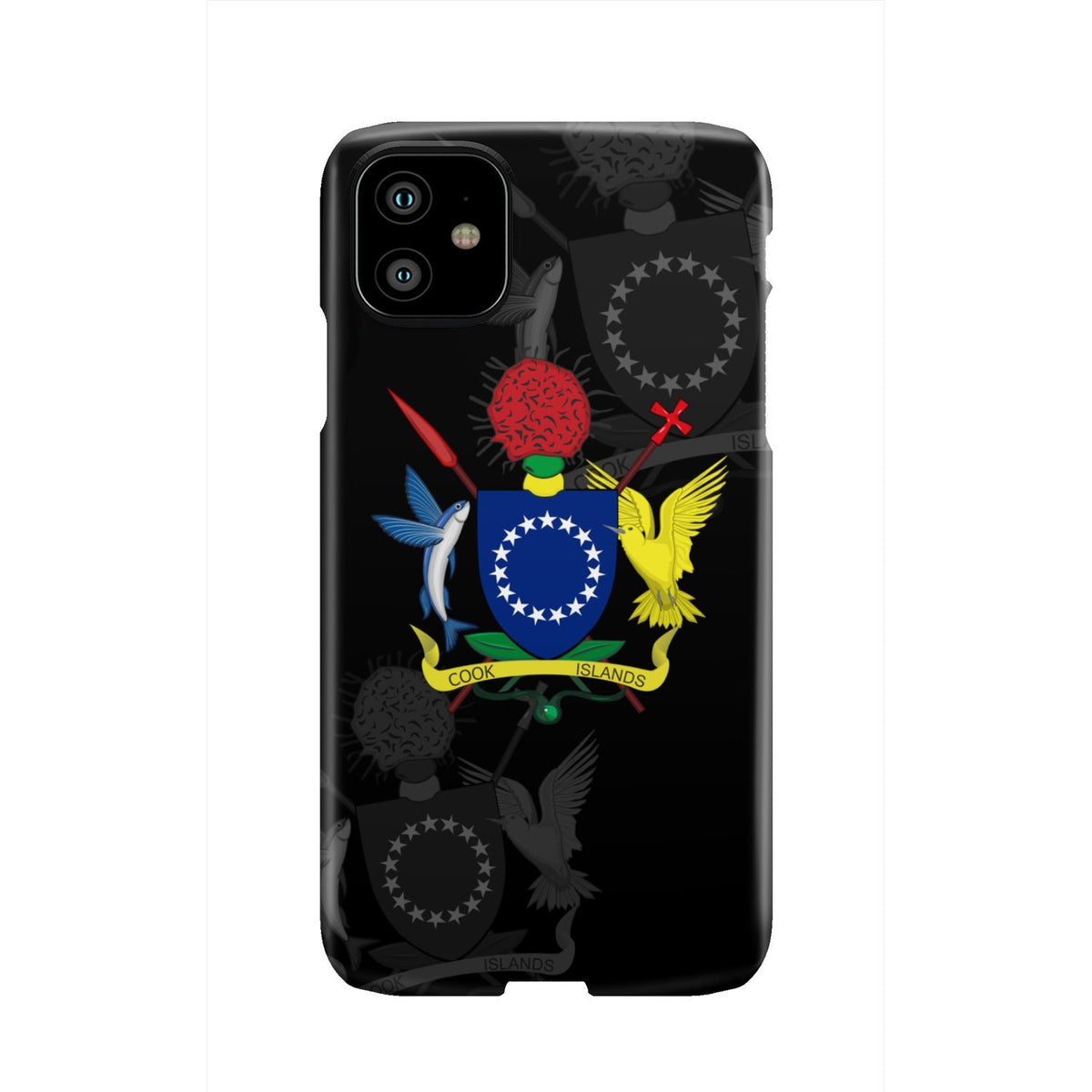 Cook Islands Phone Case - Coat Of Arms iPhone 11 Black One Style - Polynesian Pride