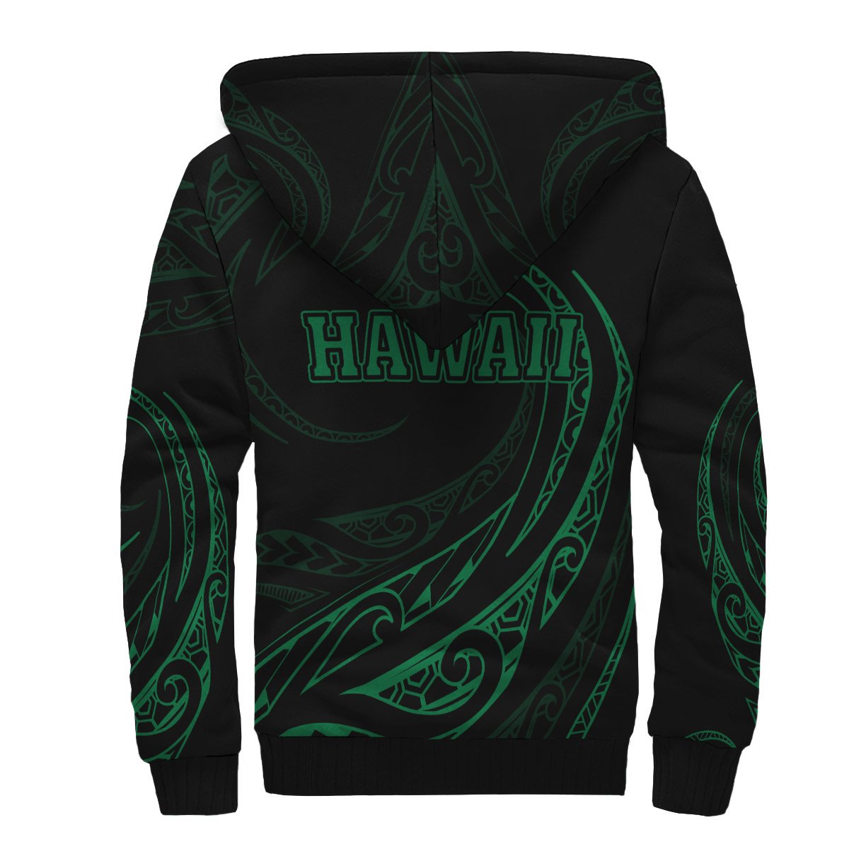 Hawaii Sherpa Hoodie - Frida Style - Green - Polynesian Pride