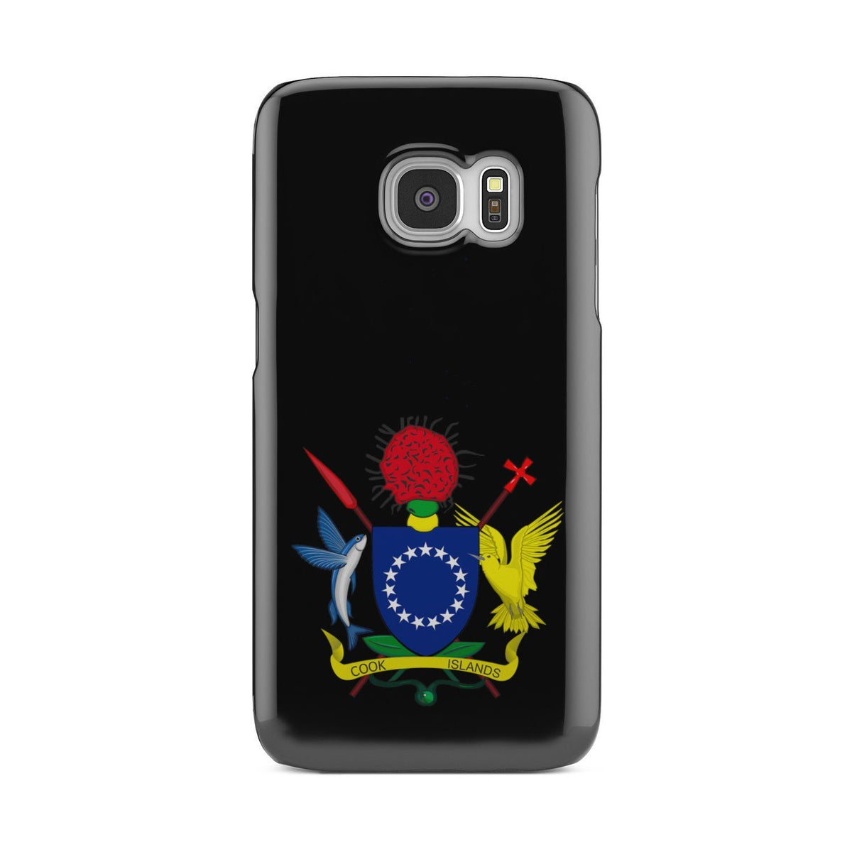 Cook Islands Phone Case - Coat of Arm Map Samsung Galaxy S6 One Size Black - Polynesian Pride