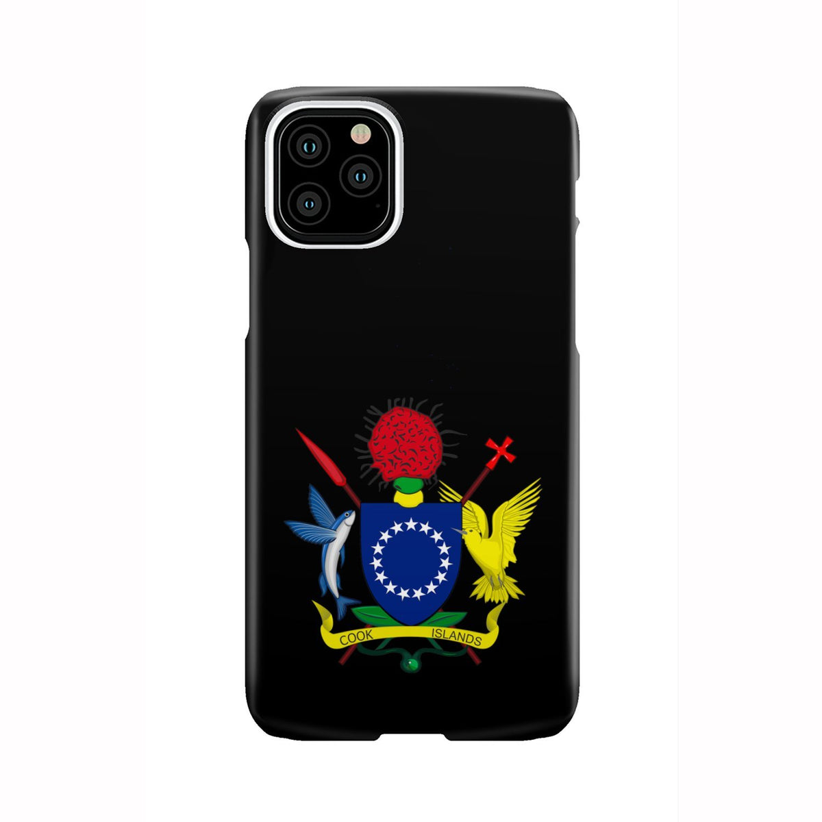 Cook Islands Phone Case - Coat of Arm Map iPhone 11 Pro One Size Black - Polynesian Pride