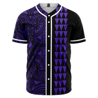 Hawaii Polynesian Kakau Baseball Jersey V.4 - Freestyle - Purple Purple - Polynesian Pride