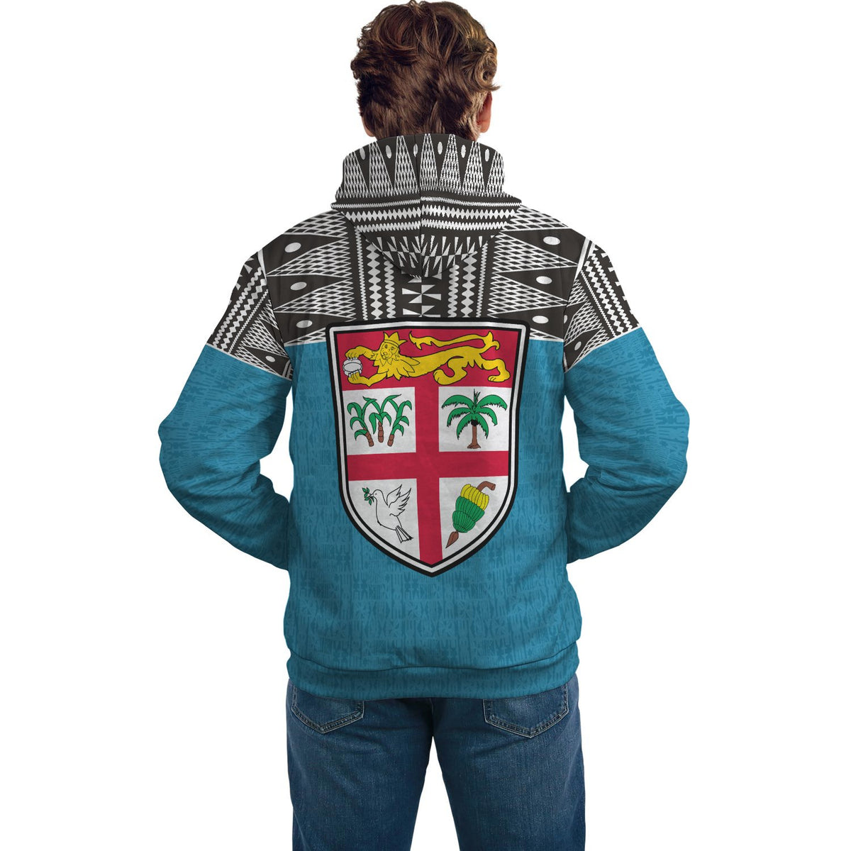 Fiji Tapa Polynesian Front Pocket Hoodie - Polynesian Pride
