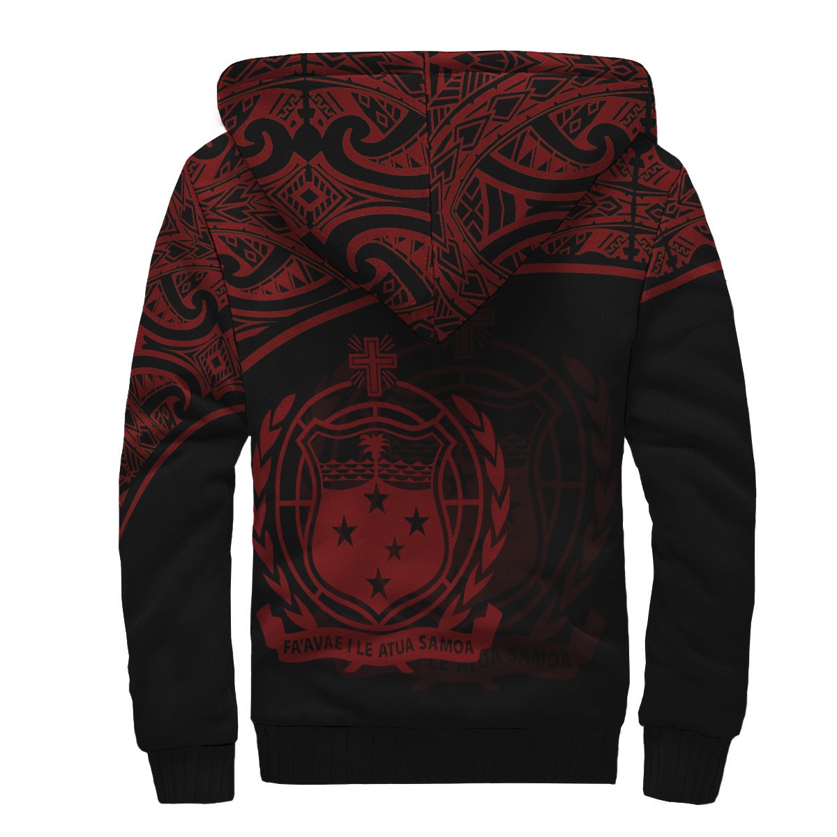 Samoa Personalised Custom Polynesian Sherpa Hoodie - Curve Red - Polynesian Pride
