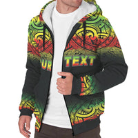 Tahiti (French Polynesia) Polynesian Personalised Custom Sherpa Hoodie - Reggae Fog - Polynesian Pride