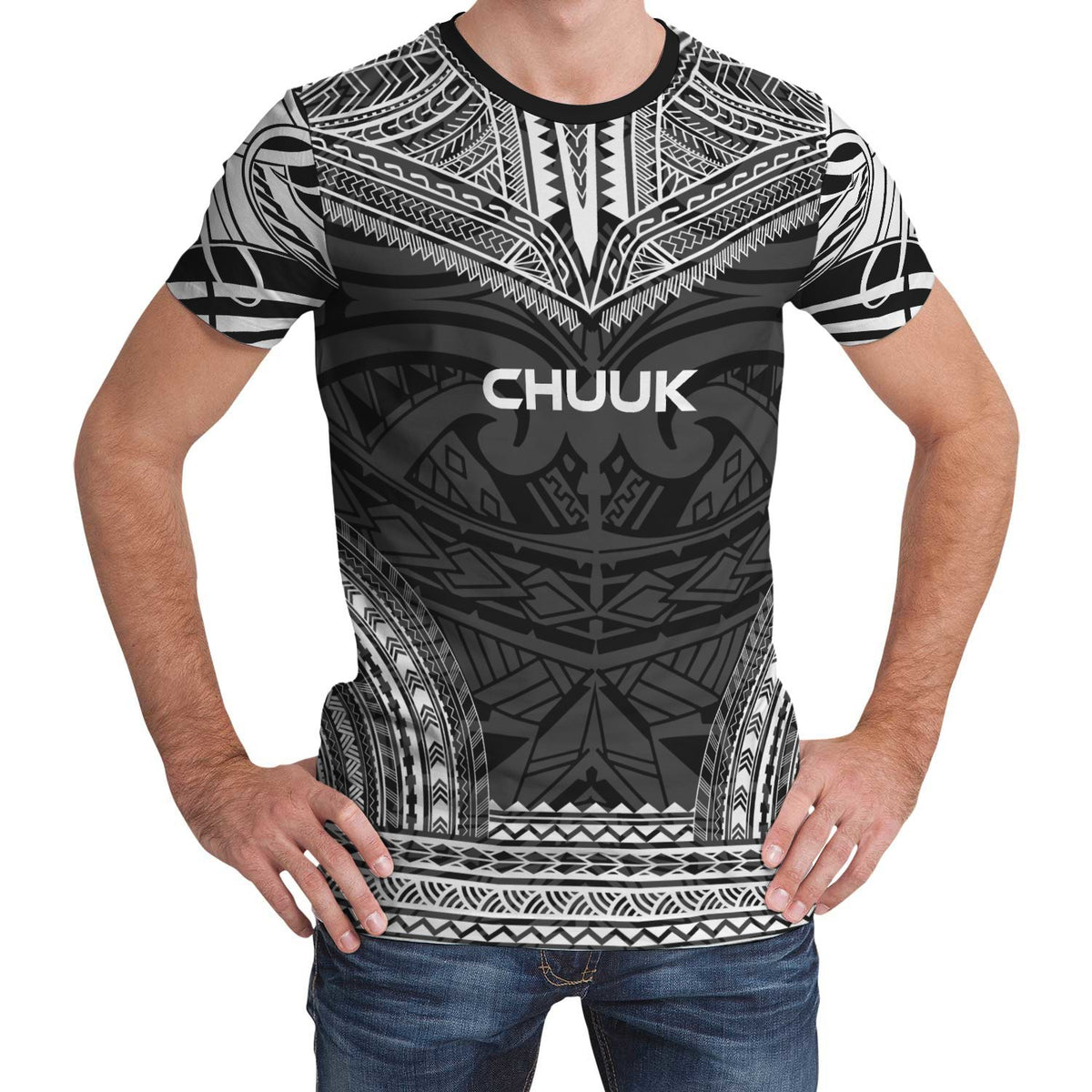 Chuuk T Shirt Chuuk Polynesian Chief Black Version Unisex Black - Polynesian Pride