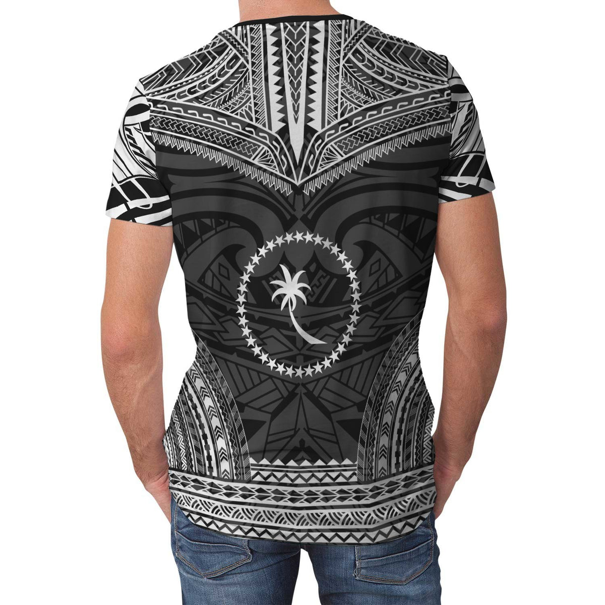 Chuuk T Shirt Chuuk Polynesian Chief Black Version - Polynesian Pride